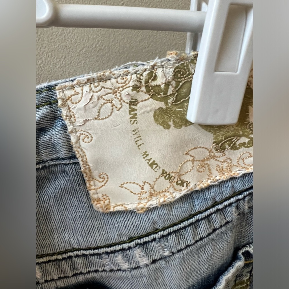 Dream y2k jeans embroidered distressed INDIGO RED